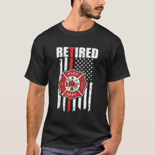 Gepensioneerde brandweerman Amerikaanse vlag pensi T-shirt