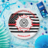 Gepensioneerde brandweerman Gefeliciteerd met pens Papieren Bordje (Feest)