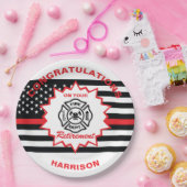 Gepensioneerde brandweerman Gefeliciteerd met pens Papieren Bordje (Feest)