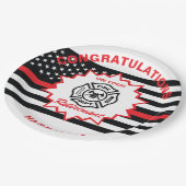 Gepensioneerde brandweerman Gefeliciteerd met pens Papieren Bordje (Gekanteld)