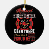 Gepensioneerde brandweerman keramisch ornament (Voorkant)