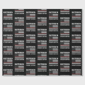 Gepensioneerde brandweerman met rode lijn cadeaupapier (Vlak)