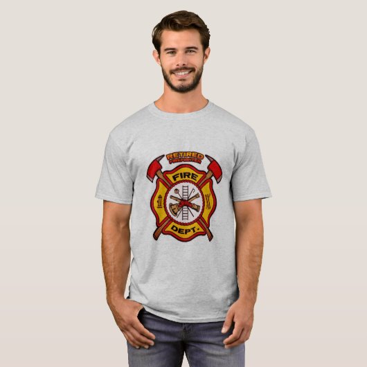 Gepensioneerde brandweerman t-shirt (Voorkant volledig)