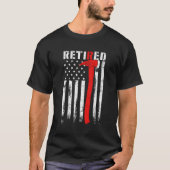 Gepensioneerde brandweerman Thin Red Line Ax Ameri T-shirt (Voorkant)