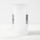 Gepensioneerde brandweerman Thin Red Line Funny Ge Matglas Bierpul (Center)