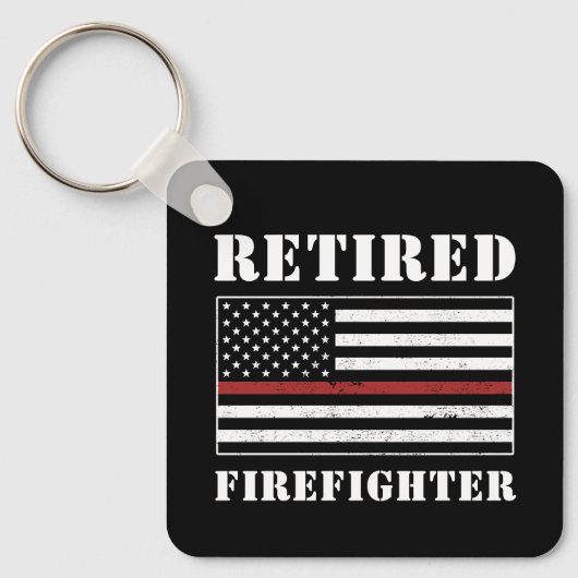 Gepensioneerde brandweerman Thin Red Line Retireme Sleutelhanger (Voorkant)