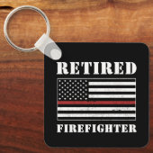 Gepensioneerde brandweerman Thin Red Line Retireme Sleutelhanger (Voorkant)