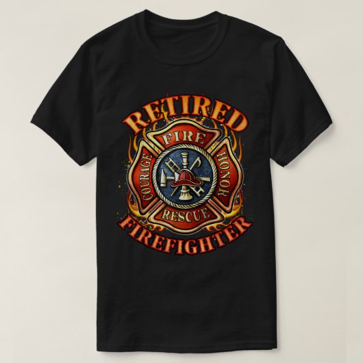 Gepensioneerde brandweervrouw Gift Fireman Retirem T-shirt (Design voorkant)