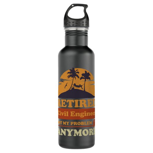 Gepensioneerde Bus Driver Design School Bus Driver Waterfles (Voorkant)