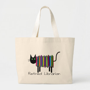 Gepensioneerde cadeautjes voor librarische boeken grote tote bag