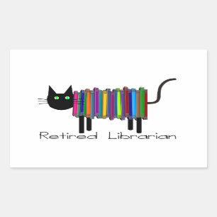 Gepensioneerde cadeautjes voor librarische boeken rechthoekige sticker