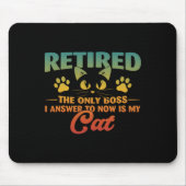 Gepensioneerde Cat Funny Pensioen 2024 Decoratie M Muismat (Voorkant)