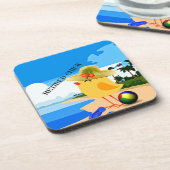 Gepensioneerde Chick bij het strand Bier Onderzetter (Linkerzijde)