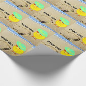 Gepensioneerde Chick bij het strand Cadeaupapier (Hoek)