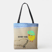 Gepensioneerde Chick bij het strand Tote Bag (Achterkant)