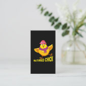 Gepensioneerde Chick Funny Cool Gift voor pensione Visitekaartje (Staand voorkant)