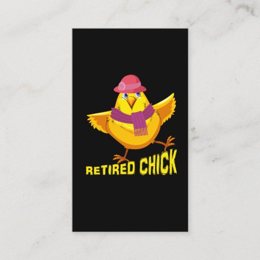 Gepensioneerde Chick Funny Cool Gift voor pensione Visitekaartje (Voorkant)