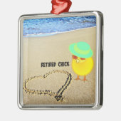Gepensioneerde Chick...hart getrokken in zand Metalen Ornament (Links)