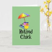 Gepensioneerde Chick, Humor van pensionering (groe Kaart (Gele Bloem)