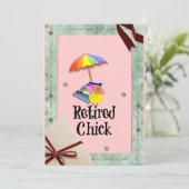 Gepensioneerde Chick, Humor van pensionering Kaart (Staand voorkant)