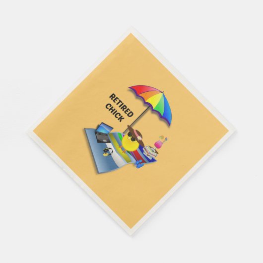 Gepensioneerde Chick, kleurrijk en schattig, Napki Servet (Hoek)
