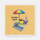 Gepensioneerde Chick, kleurrijk en schattig, Napki Servet (Voorkant)