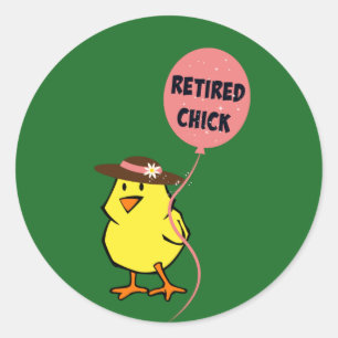 Gepensioneerde Chick...Oh zo leuk Ronde Sticker
