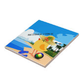 Gepensioneerde Chick... op het strand, Tegeltje (Zijkant)