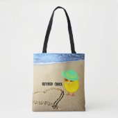 Gepensioneerde Chick op het strand,  Tote Bag (Voorkant)