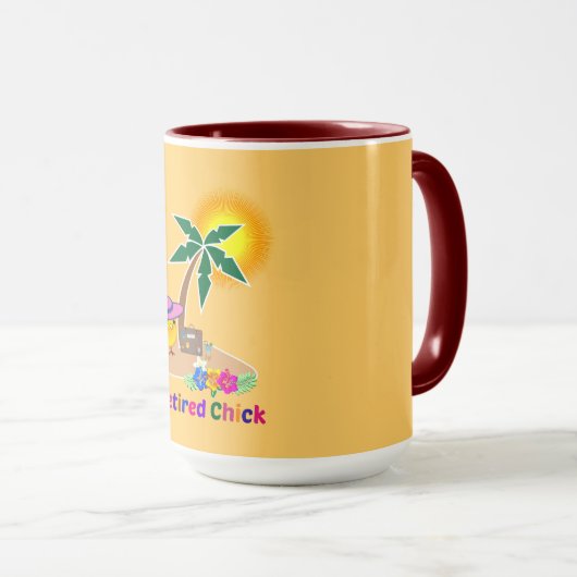 Gepensioneerde Chick op vakantie Mok (Voorkant rechts)
