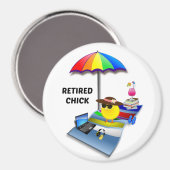 Gepensioneerde Chick, schattig en sassy Magneet (Voorkant / Achterkant)