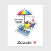 Gepensioneerde Chick, schattig en sassy Sticker (Vel)