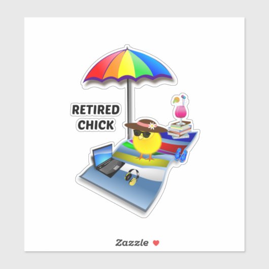 Gepensioneerde Chick, schattig en sassy Sticker (Vel)
