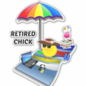 Gepensioneerde Chick, schattig en sassy Sticker (Voorkant)
