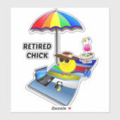 Gepensioneerde Chick, schattig en sassy Sticker (Vel)