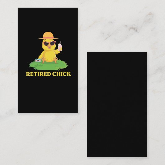 Gepensioneerde Chick Vacation Relaxing Chicken Mam Visitekaartje (Voorkant / Achterkant)