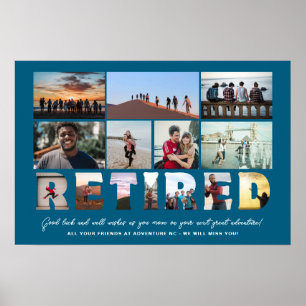 Gepensioneerde Collega Boss Pensioen Foto Collage Poster