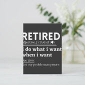 gepensioneerde definitie, grappige pensionering, g feestdagenkaart (Staand voorkant)