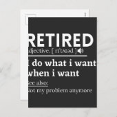 gepensioneerde definitie, grappige pensionering, g feestdagenkaart (Voorkant / Achterkant)