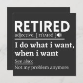 gepensioneerde definitie, grappige pensionering, g kaart (Voorkant / Achterkant)