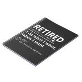 gepensioneerde definitie, grappige pensionering, g notitieboek (Linkerzijde)