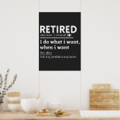 gepensioneerde definitie, grappige pensionering, g poster (Keuken)