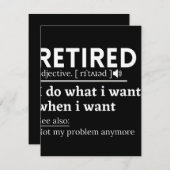 gepensioneerde definitie, grappige pensionering, g save the date (Voorkant / Achterkant)