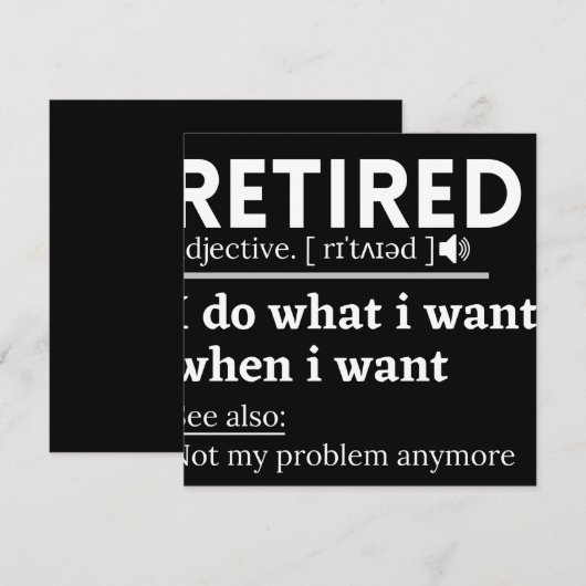 gepensioneerde definitie, grappige pensionering, g save the date (Voorkant / Achterkant)