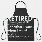 gepensioneerde definitie, grappige pensionering, g schort (Voorkant)