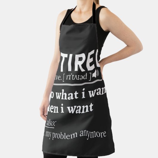 gepensioneerde definitie, grappige pensionering, g schort (Insitu)