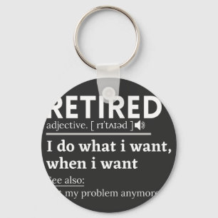 gepensioneerde definitie, grappige pensionering, g sleutelhanger