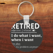 gepensioneerde definitie, grappige pensionering, g sleutelhanger (Voorkant)