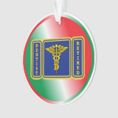 Gepensioneerde Dentist Caduceus Shield Custom Ornament (voorkant)