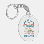 Gepensioneerde diergeneeskundige verzorging sleutelhanger (Voorkant Links)